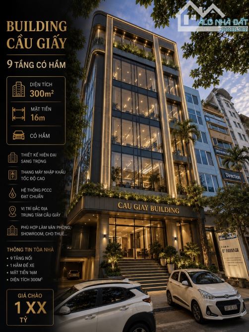 🔥 BUILDING CẦU GIẤY – 9 TẦNG + HẦM – VIEW CÔNG VIÊN – MẶT TIỀN 16M 🔥 💎