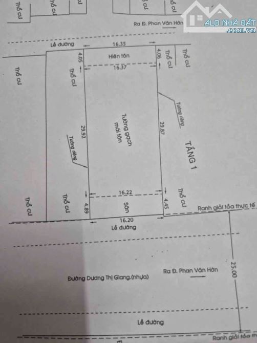 MẶT TIỀN ĐƯỜNG DƯƠNG THỊ GIANG - NGAY CV THUẬN KIỀU 38hataa