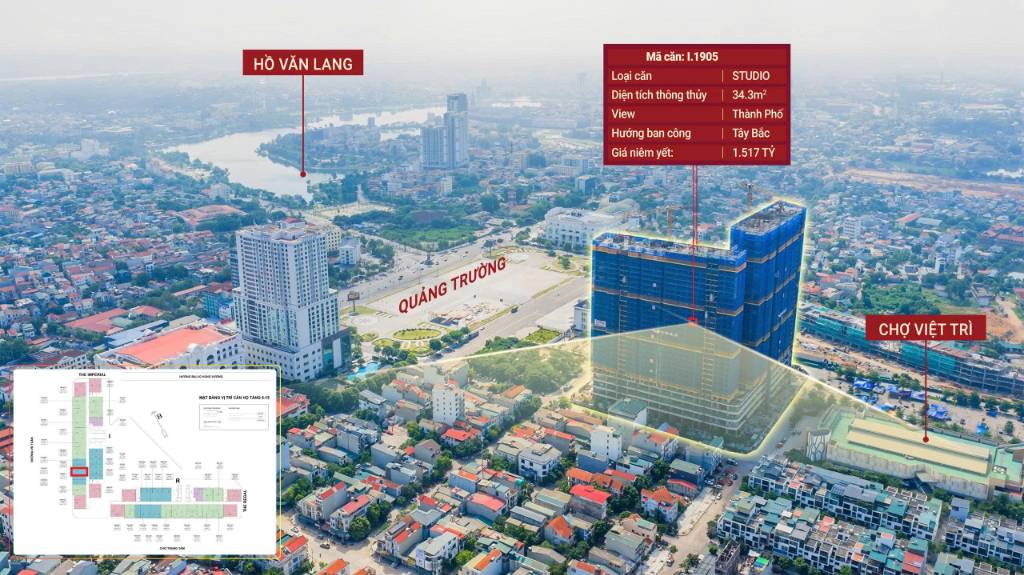 BÁN CĂN STUDIO VIC GRAND SQUARE, VIEW THÀNH PHỐ VEN SÔNG, ĐỢT 1