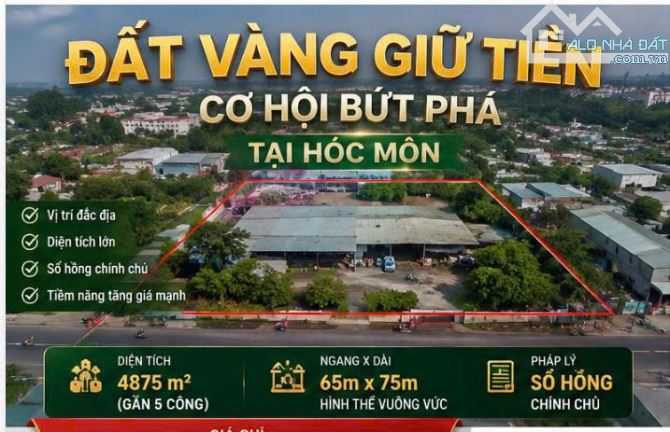 Kho xưởng 4875m2 Đặng Công Bỉnh, Xuân Thới Thượng, Hóc Môn. Bán gấp 55 tỷ!
