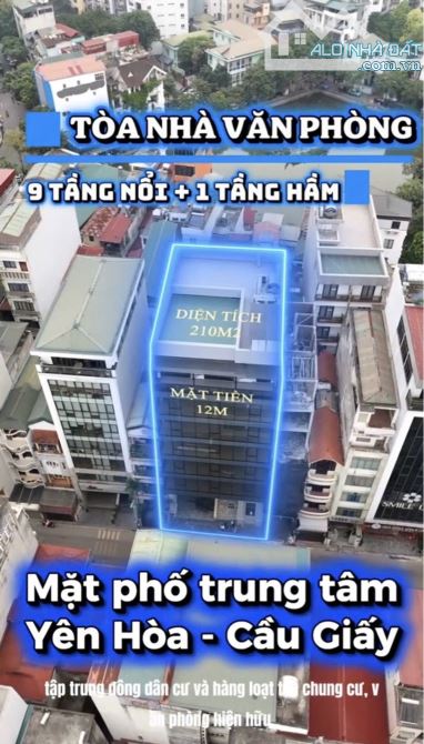 HOÀNG NGÂN – TÒA VĂN PHÒNG HẠNG A | 211M² – 9 TẦNG – MT 12M – 230 TỶ