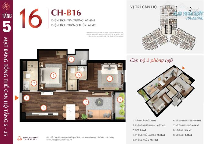 Siêu Hiếm Tại Hoàng Huy Commerce - Căn thô chưa vào nội thất lợi thế cho khách hàng về làm
