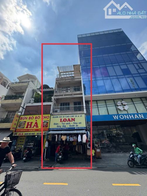 Bán nhà MT 100m2 Nguyễn Hữu Cầu Q1, 5 tầng sát Chợ Tân Định và Nhà thờ Hồng đón khách Tây