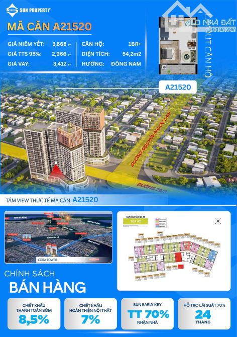 🔥 CĂN 1BR+ ĐÔNG NAM – TTS CHƯA TỚI 3 TỶ | CORA TOWER 🔥