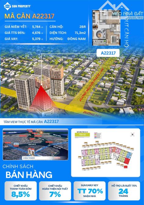 🔥 CĂN 2PN ĐÔNG NAM – TTS 4,676 TỶ | CORA TOWER 🔥
