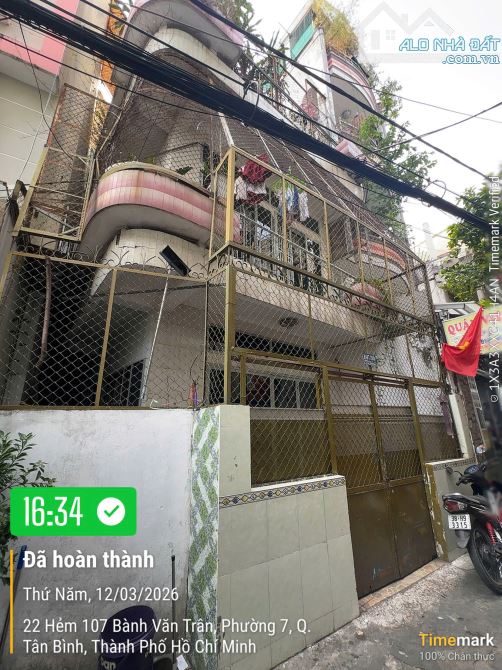 GẤP BÁN NHÀ 3 TẦNG HẺM XE HƠI THÔNG 107.30 BÀNH VĂN TRÂN, TÂN BÌNH, GIÁ CHỈ 14.5 TỶ.