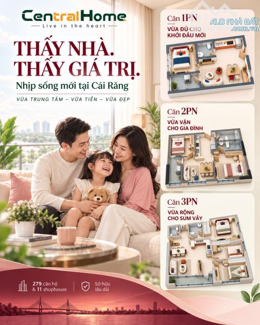 Căn hộ Central Home - Tâm điểm an cư giữa Nam Cần Thơ. Liên hệ xem nhà mẫu Minh Quân