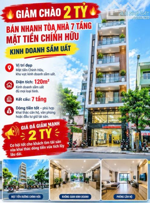 GIẢM CHÀO 2 TỶ – BÁN NHANH TÒA NHÀ 7 TẦNG MẶT TIỀN CHÍNH HỮU KINH DOANH SẦM UẤT