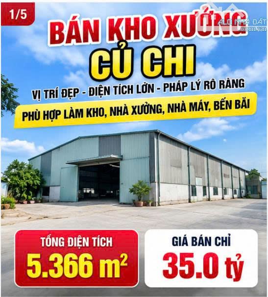 Kho xưởng Đường 87 Tân Phú Trung Củ Chi 5366m2 giá 35 Tỷ cần bán gấp!