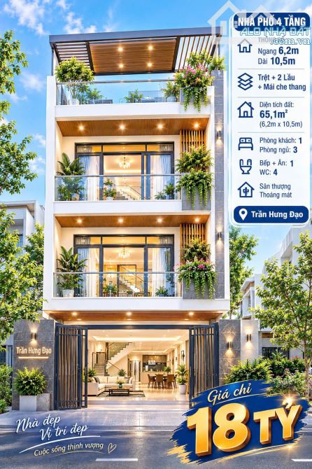 ĂN QUẬN 5 – NẰM QUẬN 3 – XA HOA QUẬN 1 -TRẦN HƯNG ĐẠO – NHÀ NGANG 6M – HẺM XE TẢI – 18 TỶ