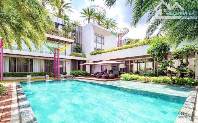 Bán biệt thự 2 MT view sông Thân Văn Nhiếp, An Khánh, 30x37m, 3 tầng, hồ bơi + sân vườn