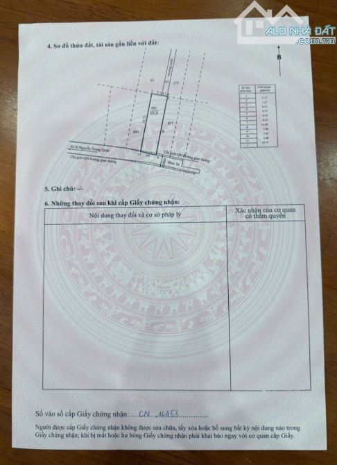 BÁN LÔ ĐẤT 5,3x19,7M_HƯỚNG ĐÔNG NAM_HẺM Ô TÔ NGUYỄN TRỌNG QUẢN_PHƯỜNG 8_VŨNG TÀU_GIÁ 7 TỶ