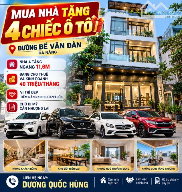 🚘🏠 MUA NHÀ TẶNG 4 CHIẾC Ô TÔ – CHỦ ĐI MỸ CẦN NHƯỢNG GẤP!