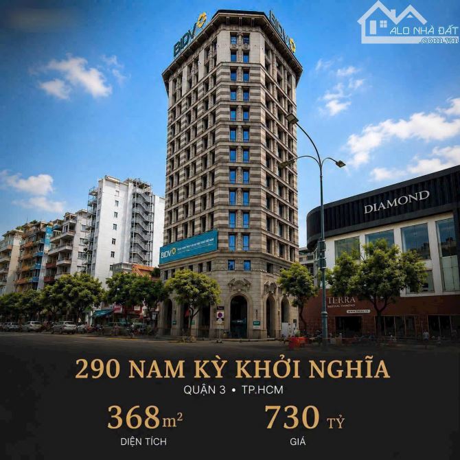 góc 4MTKD 290 Nam Kỳ Khởi Nghĩa - 22x17m - 2 hầm + 14 tầng - HĐT 9 tỷ/năm - Giá 730 tỷ