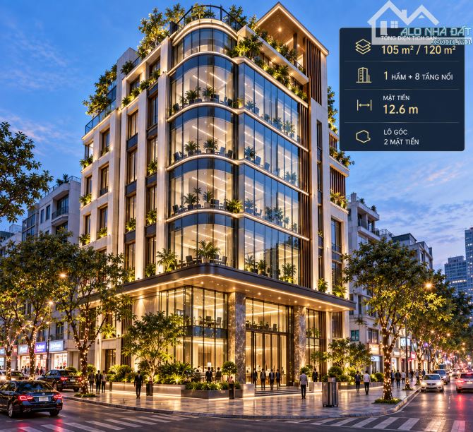 Bán tòa văn phòng Lê Văn Lương, Thanh Xuân, 105m² x 9T, lô góc, dòng tiền 2.4 tỷ/năm