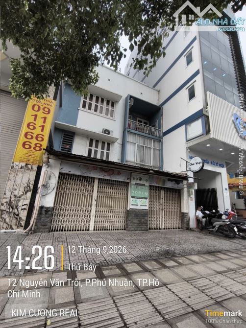 Bán mặt tiền 12 Nguyễn Văn Trỗi - Quận Phú Nhuận, DT: 7,5m X 13m (93,2m) - 3 tầng, 59 tỷ