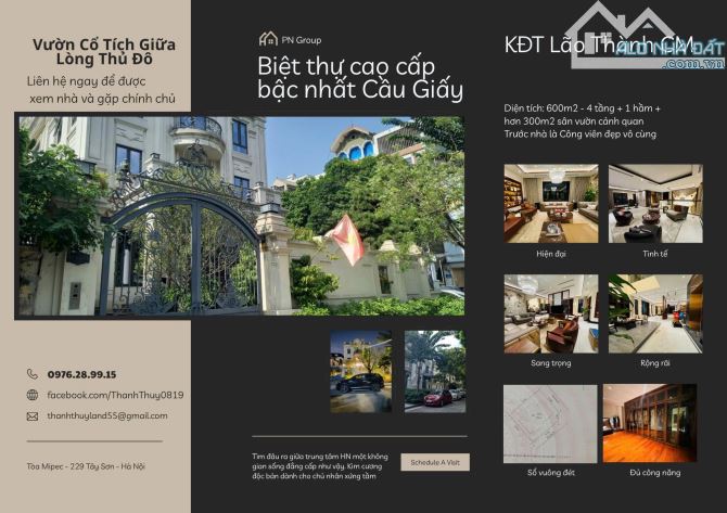 BIỆT THỰ SIÊU VIP KĐT LÃO THÀNH CM - YÊN HOÀ - 600m - 5 tầng - MT 45m - ĐỊNH DANH TINH HOA