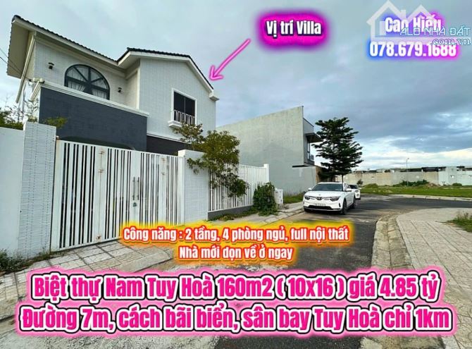 💥 Biệt thự Nam Tuy Hoà 160m2 ( 10x16 ) giá 4.85 tỷ. Trung tâm Thành Phố #675