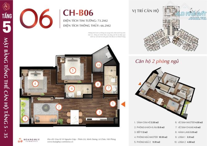 CĂN KHỒNG ĐỒ SIÊU HIẾM 2PN 2WC tại HOÀNG HUY COMMERCE CHỈ 2,4tỷ ‼️