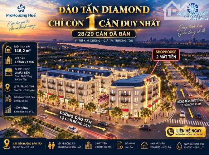 🔥🔥🔥SHOPHOUSE ĐÀO TẤN DIAMOND 1 căn cuối cùng 146,2m2 còn lại chỉ 9,x tỷ