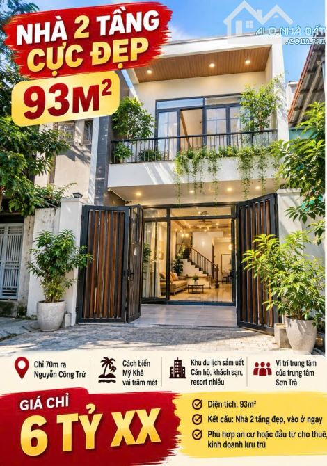 NHÀ 2 TẦNG CỰC ĐẸP – DIỆN TÍCH 100M² – CHỈ 70M RA NGUYỄN CÔNG TRỨ – GẦN BIỂN MỸ KHÊ – GIÁ