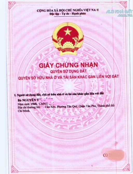 NHÀ TRỌ 90M2 THỔ CƯ NGANG 5,7M - HẺM ÔTÔ THÔNG Đ.CẦU XÉO Q.TÂN PHÚ - C4 TIỆN XÂY MỚI 5 TẦN