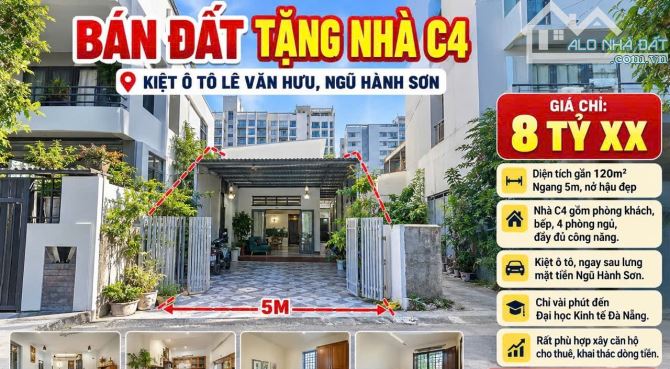 🔥 BÁN ĐẤT TẶNG NHÀ CẤP 4 KIỆT Ô TÔ LÊ VĂN HƯU-NGŨ HÀNH SƠN.