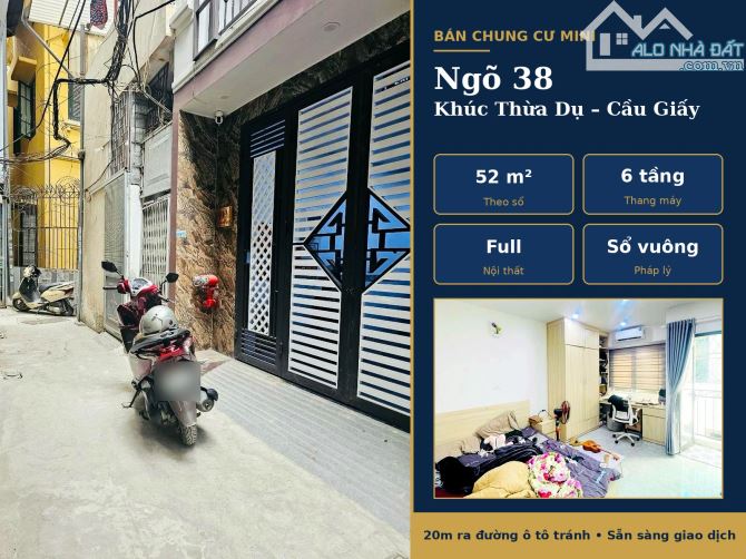 Bán chung cư mini 6 tầng thang máy ngõ 38 Khúc Thừa Dụ, Cầu Giấy, full nội thất, sổ vuông