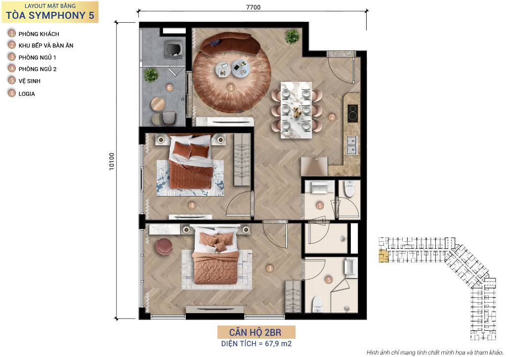 Bán căn hộ Sun Symphony Residence, Đà Nẵng, dt 85m2, căn 3PN2WC, sổ riêng, view đỉnh