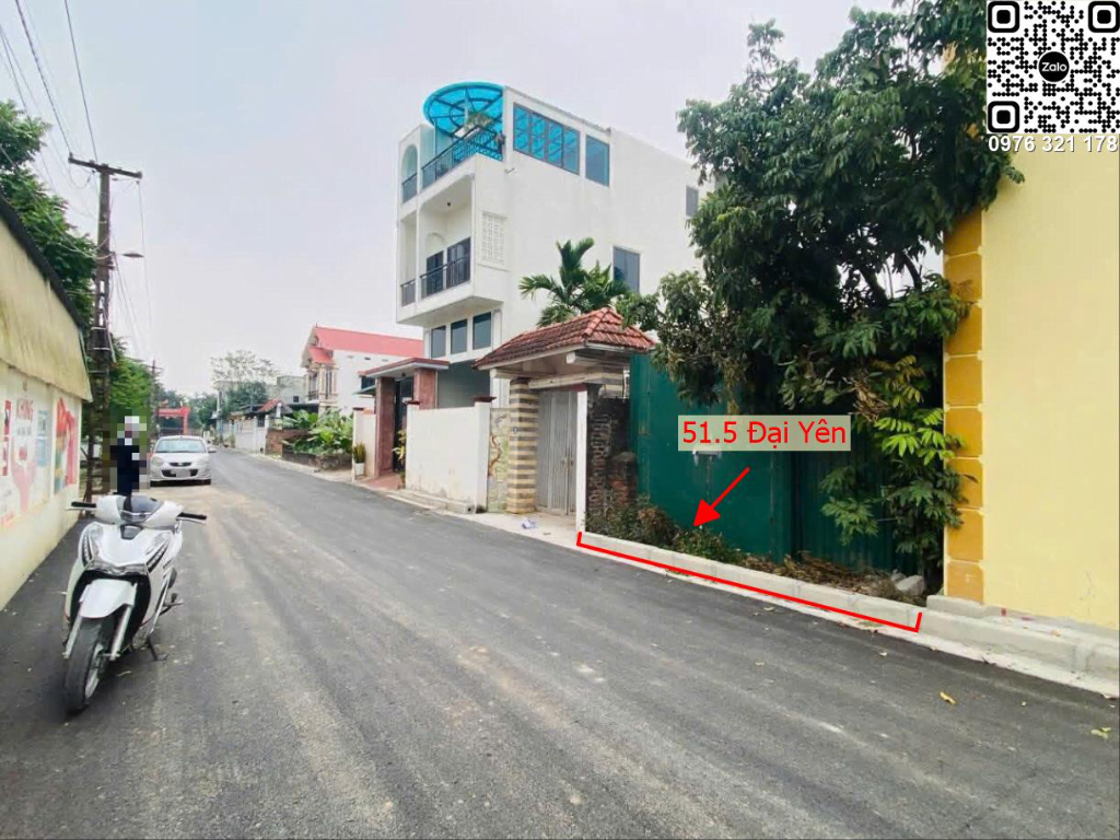 Bán đất Đại Yên Chương Mỹ, DT 52m2 full thổ, mặt đường kinh doanh, chỉ nhỉnh 3 tỷ