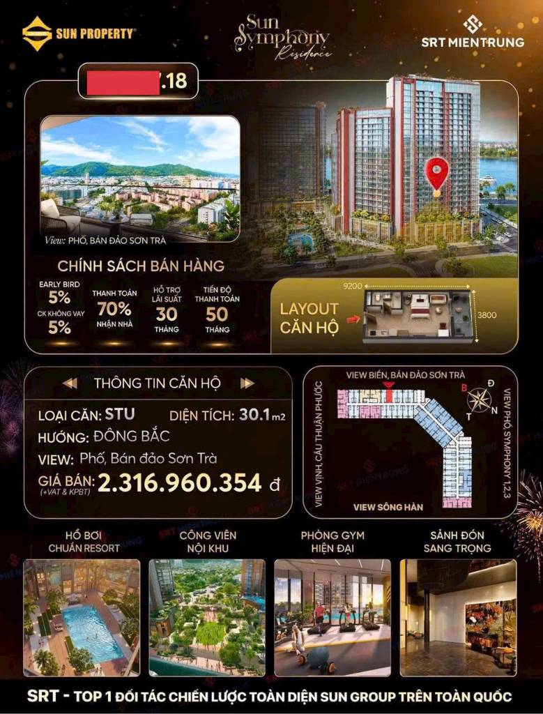 BÁN 2 CĂN LIỀN KỀ SUN SYMPHONY S5, VỪA Ở VỪA VẬN HÀNH CHO THUÊ, TỔNG GIÁ RẺ NHẤT THỊ TRƯỜNG