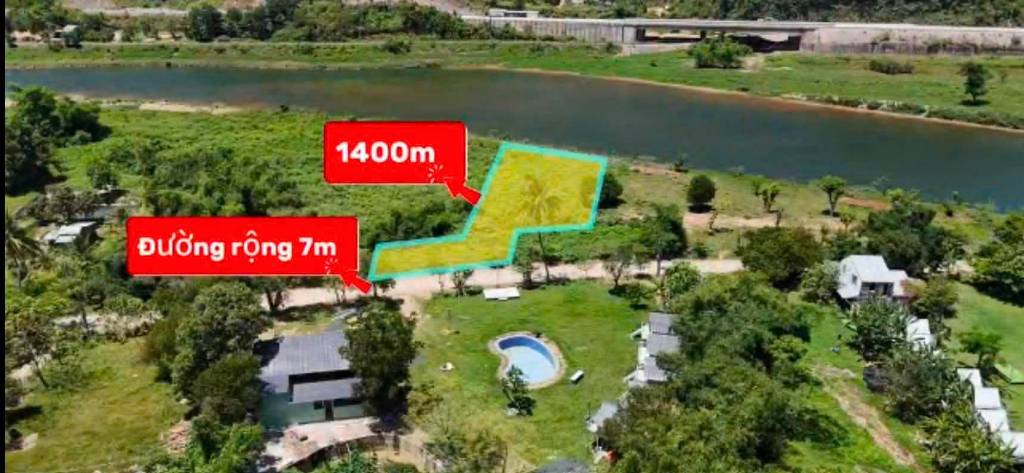 Bán đất Hòa Bắc Hòa Vang, dt 1400m2 view sông Cu Đê, đường bê tông 7m