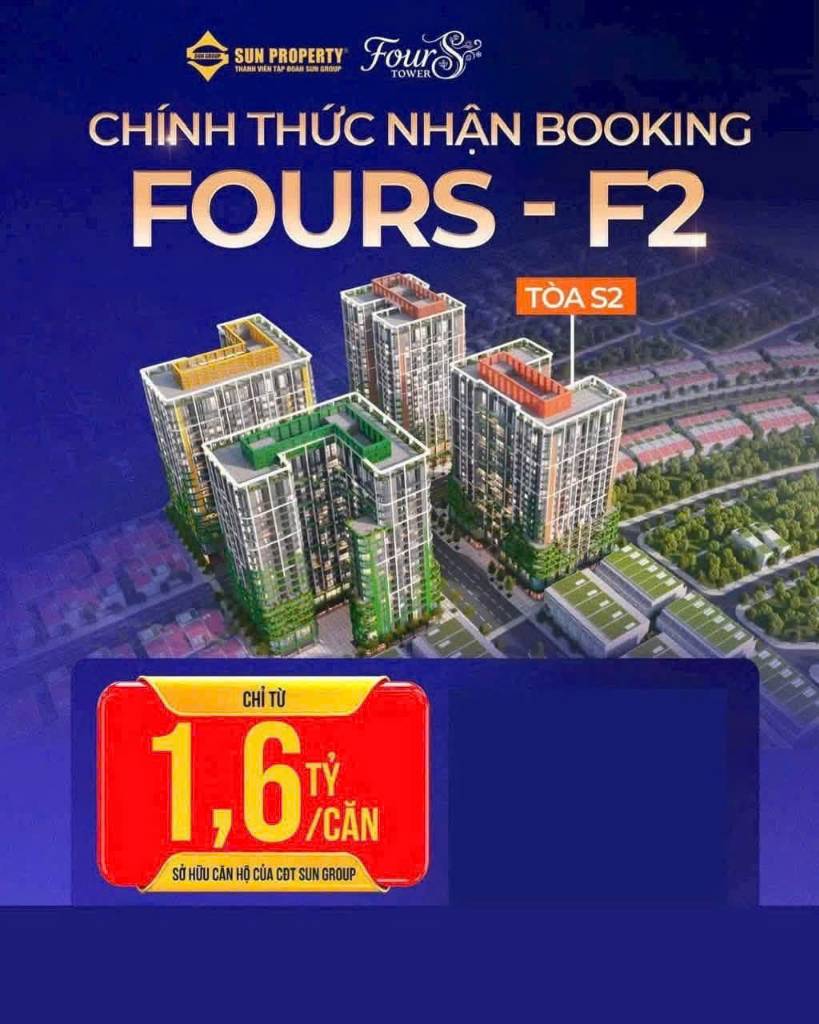 Booking căn hộ Four S Tower tòa F2, đón đầu cực tăng trưởng mới phía Nam Đà Nẵng
