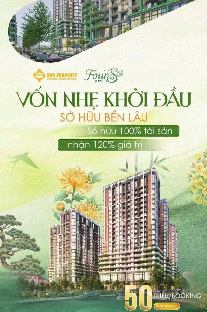 Bán căn hộ Four S Tower Đà Nẵng 1PN, dt 45m2 view sông giá 2.5 tỷ
