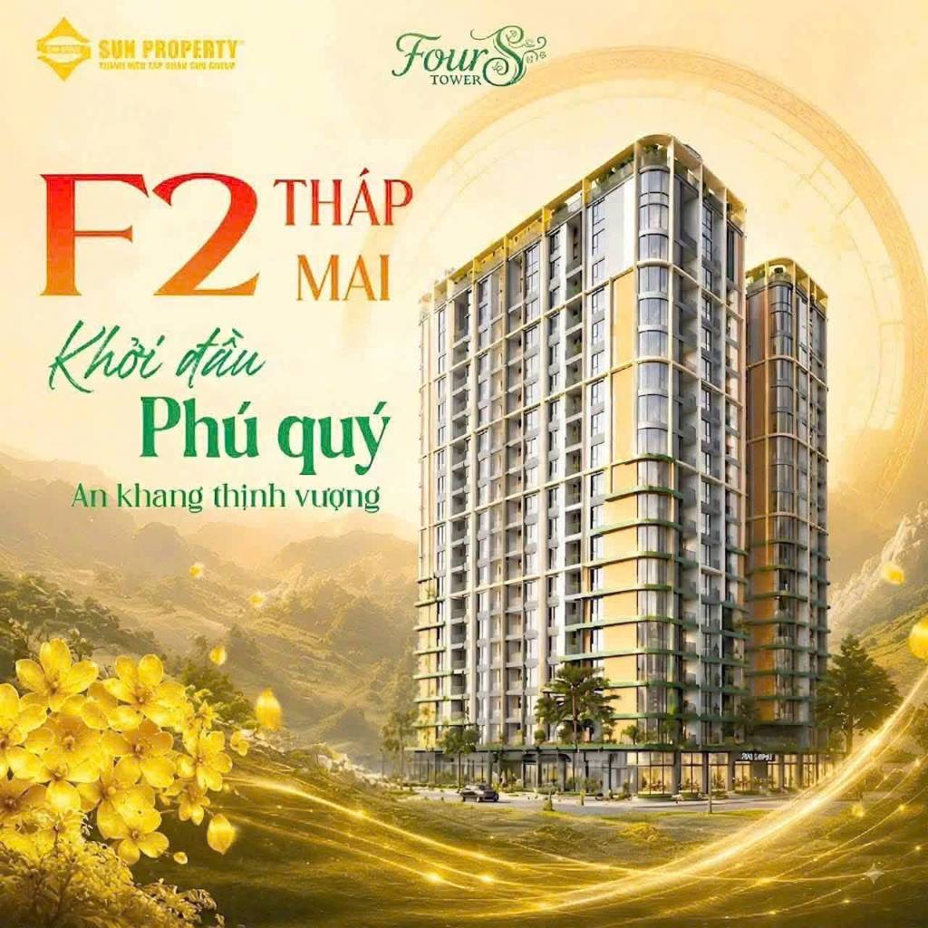 Bán căn hộ FourS Tower, trung tâm TP Đà Nẵng, chủ đầu tư Sun Group, chỉ với 1,6 tỷ đã sở hữu