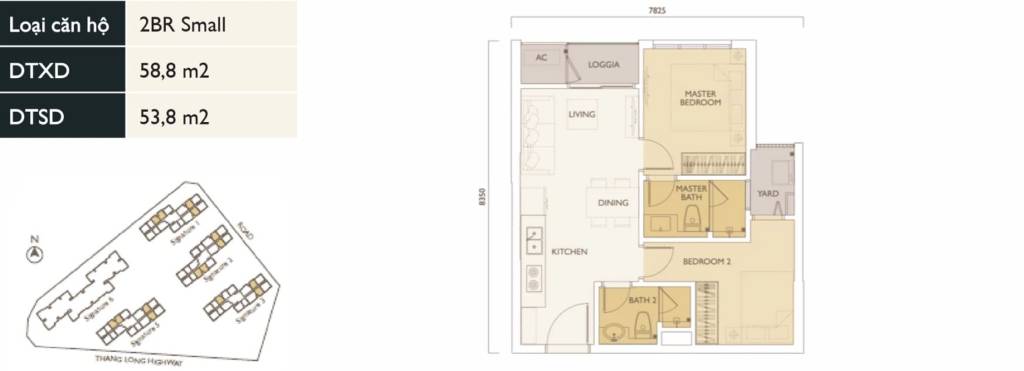 HOT, bán căn 2PN Lumi Hanoi, rộng 59m2 toà S5 view tầng trung đẹp, giá 4.1 tỷ