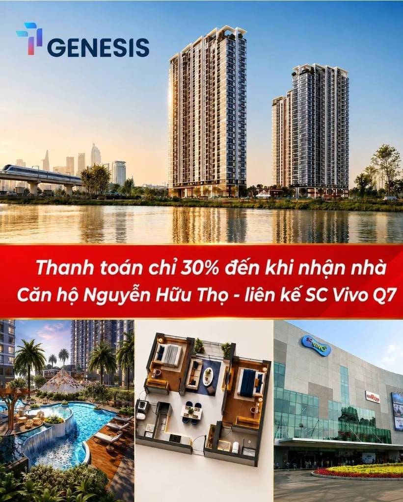 Bán căn hộ TT Genesis, Nhà Bè, 72m2 - 2PN liền kề Phú Mỹ Hưng, giá 4,8 tỷ