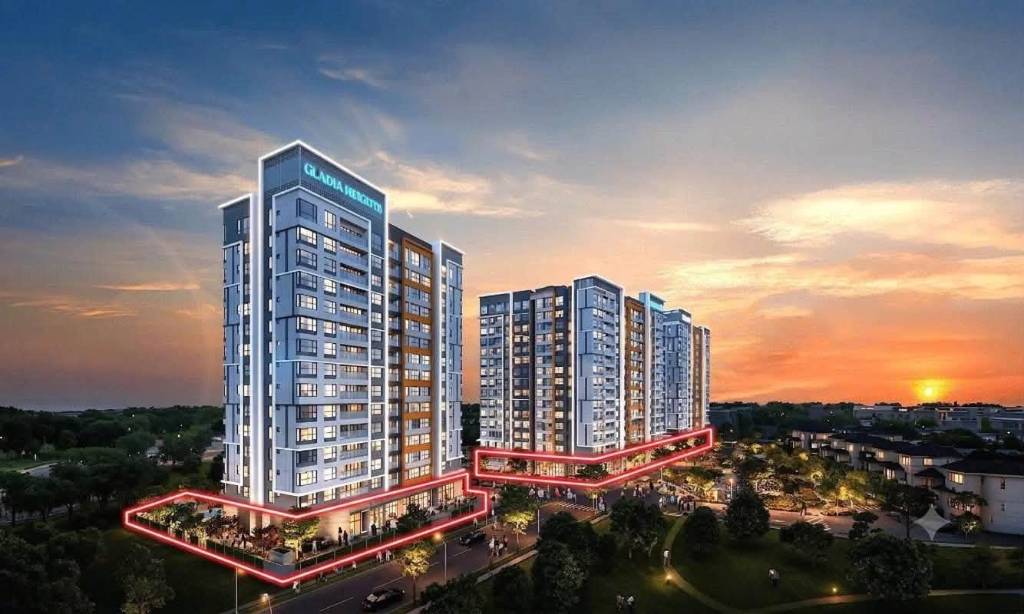 Bán Shophouse khối đế Gladia Heights - shop khối đế đầu tiên của KĐT Gladia 60 hecta