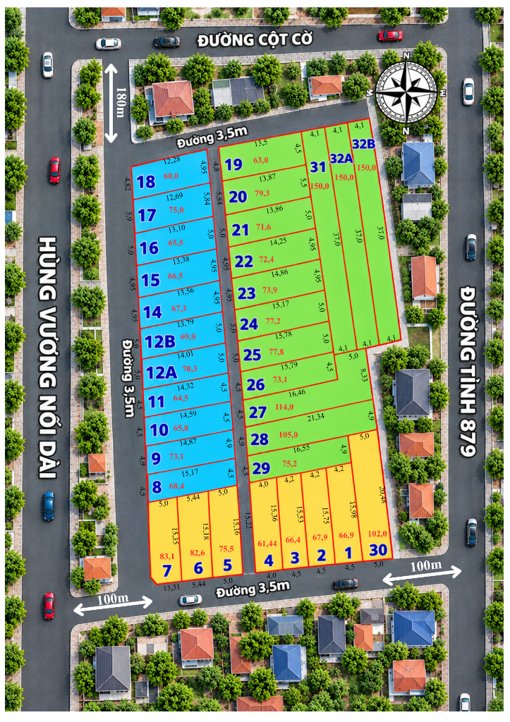 Bán đất Đạo Thạnh Mỹ Tho, dt 73m², full thổ cư, giá từ 700 triệu