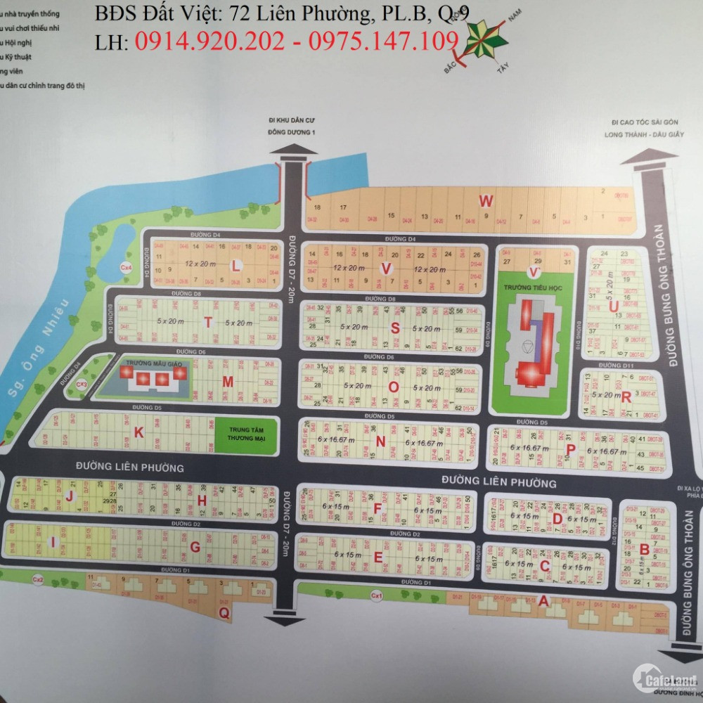 Cần bán 1 số lô đất mặt tiền Liên phường DA Sở Văn Hóa Thông Tin, Tp Thủ Đức.
