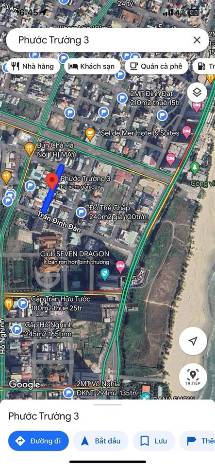 Chính chủ bán lô đất phước trường 3, dt 119m2 ngang 5m sát biển võ nguyên giáp