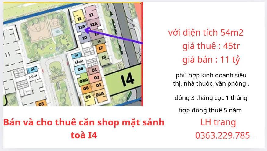 Bán kho, nhà xưởng: Bán căn shop vinhomes smart diện tích 54m2 giá bán 11 tỷ
