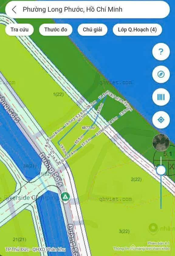Bán đất diện tích 3700m2 đường số 5 Long Phước, Thủ Đức gần Vincom Grand Park