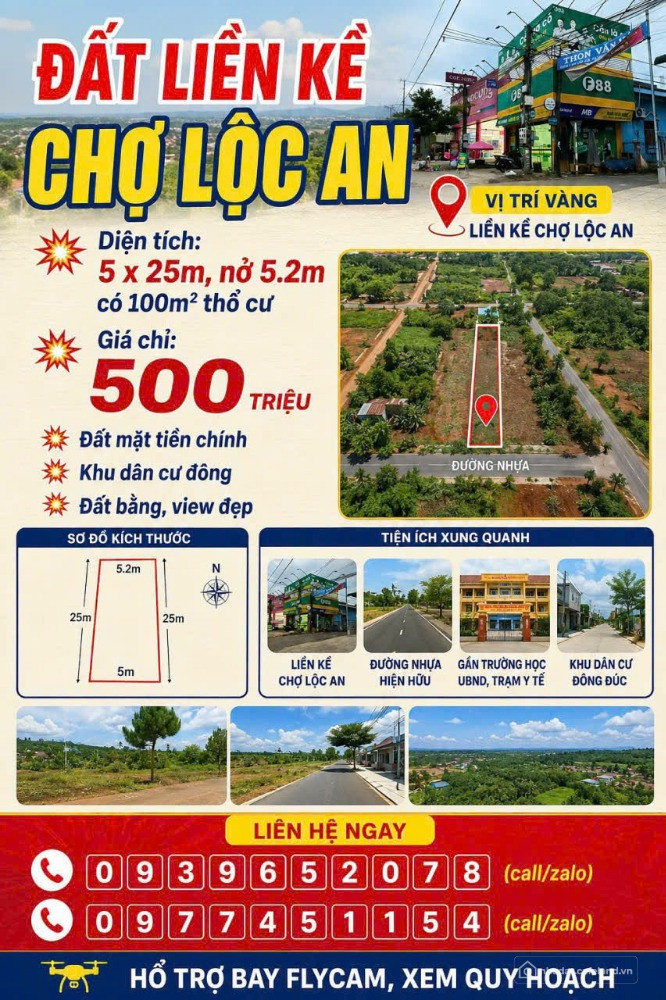 Bán Gấp Lô Đất Sau Chợ Lộc An, Bảo Lâm, Lâm Đồng Giá 500tr