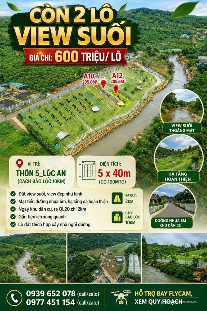 Chính Chủ Gửi Bán Cập Nền View Suối Giá 600tr