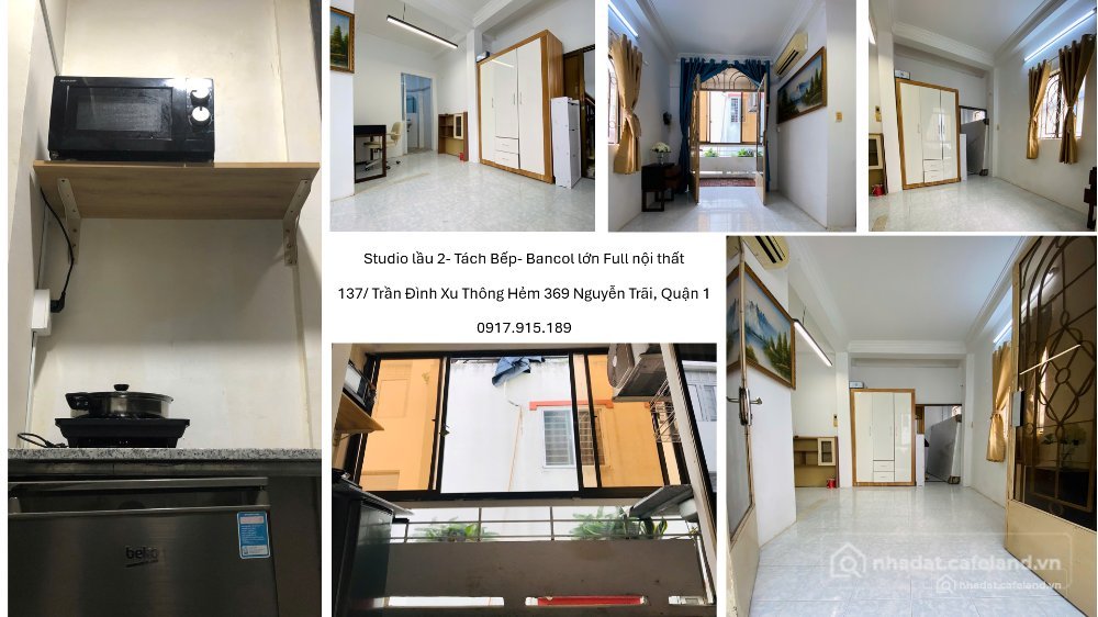 Cho thuê phòng trọ: Cho thuê phòng trọ: STUDIO LẦU 2- 30 M2- TÁCH BẾP- BANCOL LỚ