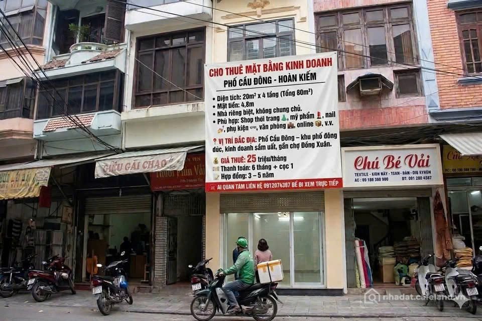 Cho thuê mặt bằng: CHO THUÊ MẶT BẰNG KINH DOANH PHỐ CẦU ĐÔNG, PHƯỜNG HOÀN KIẾM ,