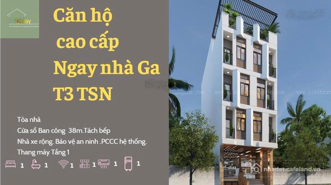 Phòng trọ: Ban công 45m2 CỘNG Hòa Etown 2 Tách bếp Full nội thất Thang Máy ở liề