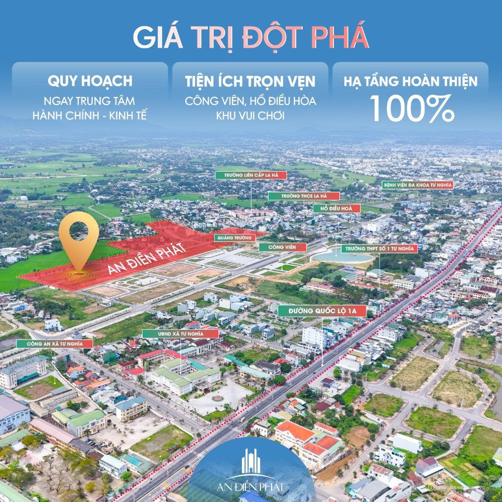 Đất nền La Hà 100m2 sổ đỏ riêng giá 1,229 tỷ