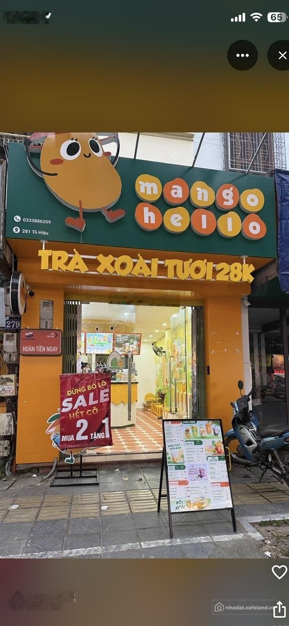 Mặt bằng: Cho thuê cửa hàng 281 Tô Hiệu, Cầu Giấy, diện tích 22m2, mặt tiền cửa